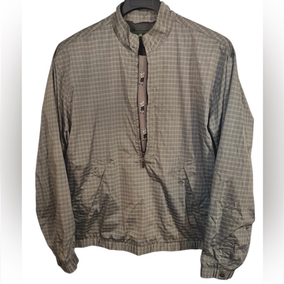 Bobby Jones Other - BOBBY JONES 🦄 Vintage 90’s Gray Plaid Pullover Quarter Zip Windbreaker Sz L